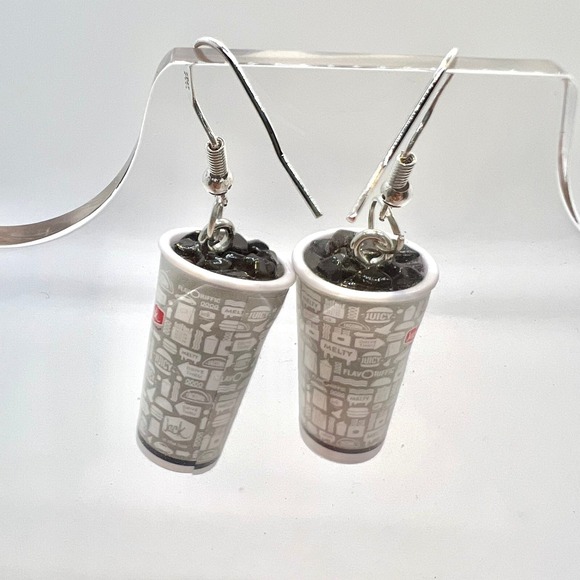 Jack In The Box Drink Earrings - Soda Earrings - Cola Earrings - Drink Earrings - Picture 4 of 8